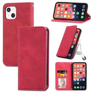 For iPhone 13 mini  Retro Skin Feel Business Magnetic Horizontal Flip Leather Case With Holder & Card Slots & Wallet & Photo Frame(Red)