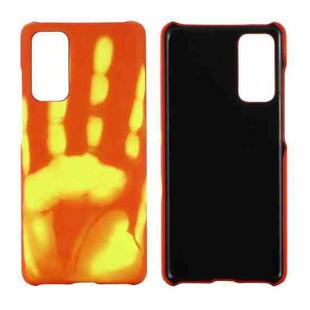 Paste Skin + PC Thermal Sensor Discoloration Case For Samsung Galaxy A32 4G(Red Yellow)
