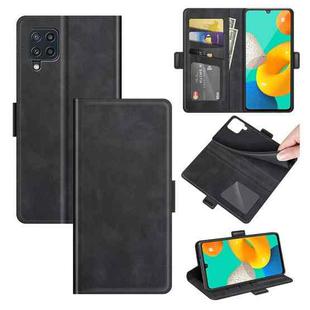 For Samsung Galaxy M32 Dual-side Magnetic Buckle Horizontal Flip Leather Case with Holder & Card Slots & Wallet(Black)