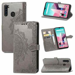 For Blackview A80 Pro Mandala Flower Embossed Horizontal Flip Leather Case with Holder & Three Card Slots & Wallet & Lanyard(Grey)
