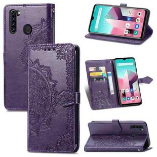 For Blackview A80 Pro Mandala Flower Embossed Horizontal Flip Leather Case with Holder & Three Card Slots & Wallet & Lanyard(Purple)