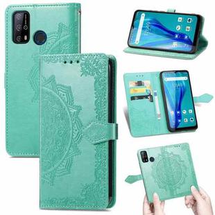 For Oukitel C23 Pro Mandala Flower Embossed Horizontal Flip Leather Case with Holder & Three Card Slots & Wallet & Lanyard(Green)