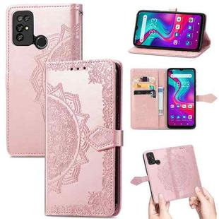 For Doogee X96 Pro Mandala Flower Embossed Horizontal Flip Leather Case with Holder & Three Card Slots & Wallet & Lanyard(Rose Gold)