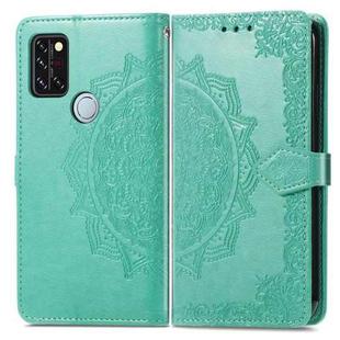 For UMIDIGI A9 Pro Mandala Flower Embossed Horizontal Flip Leather Case with Holder & Three Card Slots & Wallet & Lanyard(Green)