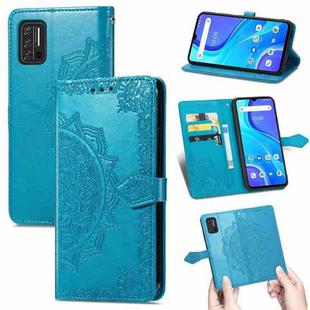 For UMIDIGI A7S Mandala Flower Embossed Horizontal Flip Leather Case with Holder & Three Card Slots & Wallet & Lanyard(Blue)