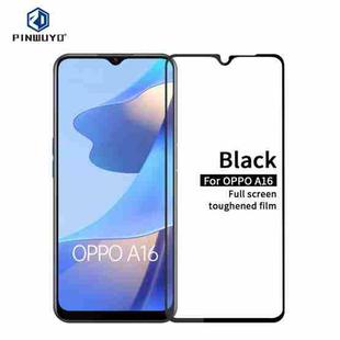 For OPPO A16 PINWUYO 9H 2.5D Full Screen Tempered Glass Film(Black)