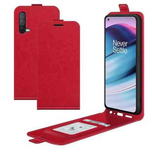 For OnePlus Nord CE 5G R64 Texture Single Vertical Flip Leather Protective Case with Card Slots & Photo Frame(Red)