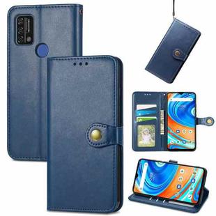 For UMIDIGI  A9 Retro Solid Color Buckle Leather Phone Case(Blue)