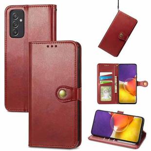 For Samsung Galaxy A82 5G Solid Color Leather Buckle Phone Case with Lanyard & Photo Frame & Card Slot & Wallet & Stand Function(Red)