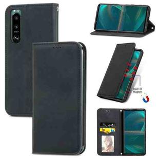 For Sony Xperia 5 III Retro Skin Feel Business Magnetic Horizontal Flip Leather Case with Holder & Card Slots & Wallet & Photo Frame(Black)