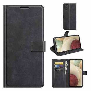 Retro Calf Pattern Buckle Horizontal Flip Leather Case with Holder & Card Slots & Wallet For Samsung Galaxy M12/F12(Black)