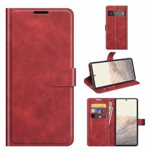 Retro Calf Pattern Buckle Horizontal Flip Leather Case with Holder & Card Slots & Wallet For Google Pixel 6 Pro(Red)