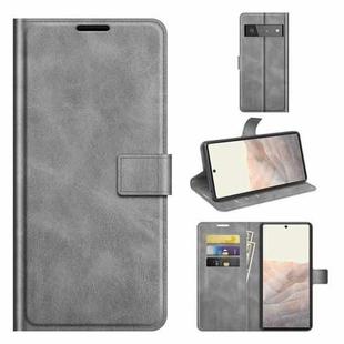 Retro Calf Pattern Buckle Horizontal Flip Leather Case with Holder & Card Slots & Wallet For Google Pixel 6 Pro(Grey)
