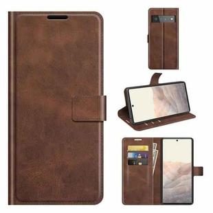 Retro Calf Pattern Buckle Horizontal Flip Leather Case with Holder & Card Slots & Wallet For Google Pixel 6 Pro(Dark Brown)