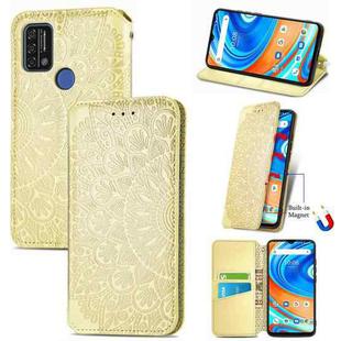 For UMIDIGI A9 Blooming Mandala Embossed Pattern Magnetic Horizontal Flip Leather Case with Holder & Card Slots & Wallet(Yellow)