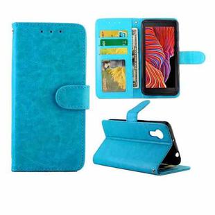 For Samsung Galaxy Xcover 5 Crazy Horse Texture Leather Horizontal Flip Protective Case with Holder & Card Slots & Wallet & Photo Frame(Baby Blue)