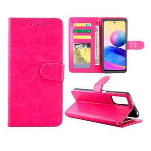 For Xiaomi Redmi Note10 5G /  Poco M3 Pro Crazy Horse Texture Leather Horizontal Flip Protective Case with Holder & Card Slots & Wallet & Photo Frame(Rose Red)