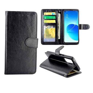 For OPPO Reno6 5G Crazy Horse Texture Leather Horizontal Flip Protective Case with Holder & Card Slots & Wallet & Photo Frame(Black)