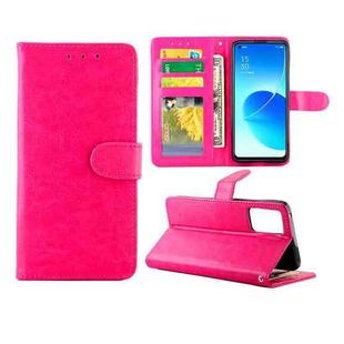 For OPPO Reno6 5G Crazy Horse Texture Leather Horizontal Flip Protective Case with Holder & Card Slots & Wallet & Photo Frame(Rose Red)