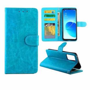 For OPPO Reno6 5G Crazy Horse Texture Leather Horizontal Flip Protective Case with Holder & Card Slots & Wallet & Photo Frame(Baby Blue)