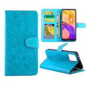 For OPPO Realme 8 / 8 Pro Crazy Horse Texture Leather Horizontal Flip Protective Case with Holder & Card Slots & Wallet & Photo Frame(Baby Blue)
