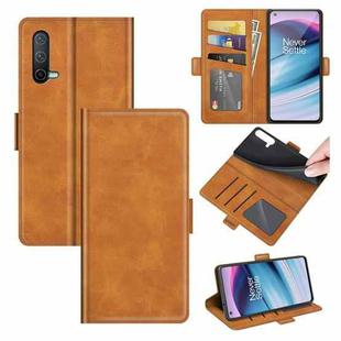 For OnePlus Nord CE 5G Dual-side Magnetic Buckle Horizontal Flip Leather Case with Holder & Card Slots & Wallet(Yellow)