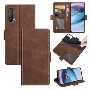 For OnePlus Nord CE 5G Dual-side Magnetic Buckle Horizontal Flip Leather Case with Holder & Card Slots & Wallet(Brown)