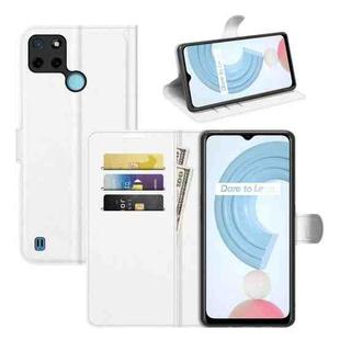 For OPPO Realme C21Y Litchi Texture Horizontal Flip Protective Case with Holder & Card Slots & Wallet(White)