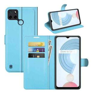 For OPPO Realme C21Y Litchi Texture Horizontal Flip Protective Case with Holder & Card Slots & Wallet(Blue)