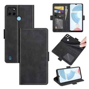For OPPO Realme C21Y Dual-side Magnetic Buckle Horizontal Flip Leather Case with Holder & Card Slots & Wallet(Black)