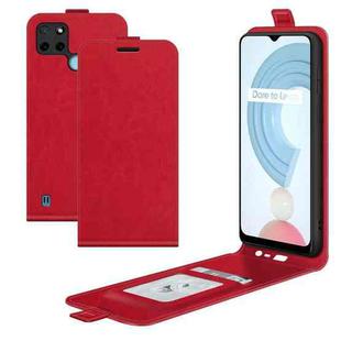 For OPPO Realme C21Y R64 Texture Single Vertical Flip Leather Protective Case with Card Slots & Photo Frame(Red)