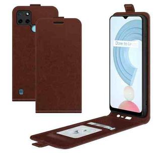 For OPPO Realme C21Y R64 Texture Single Vertical Flip Leather Protective Case with Card Slots & Photo Frame(Brown)