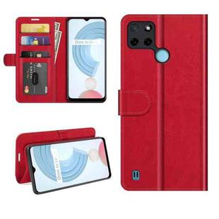 For OPPO Realme C21Y R64 Texture Single Horizontal Flip Protective Case with Holder & Card Slots & Wallet& Photo Frame(Red)