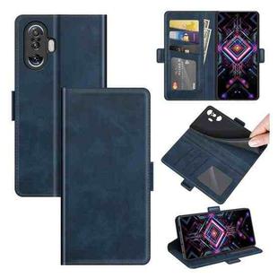For Xiaomi Poco F3 GT Dual-side Magnetic Buckle Horizontal Flip Leather Case with Holder & Card Slots & Wallet(Dark Blue)