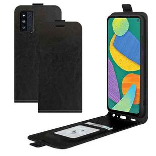 For Samsung Galaxy F52 5G R64 Texture Single Vertical Flip Leather Protective Case with Card Slots & Photo Frame(Black)