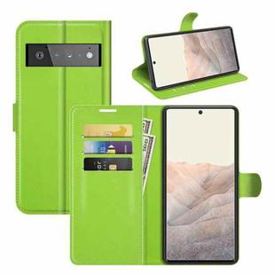 For Google Pixel 6 Pro Litchi Texture Horizontal Flip Protective Case with Holder & Card Slots & Wallet(Green)