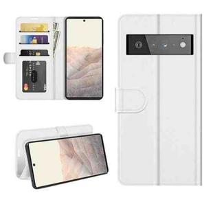 For Google Pixel 6 Pro R64 Texture Single Horizontal Flip Protective Case with Holder & Card Slots & Wallet& Photo Frame(White)