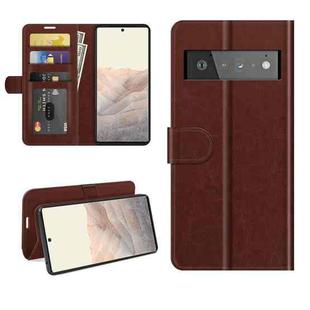 For Google Pixel 6 Pro R64 Texture Single Horizontal Flip Protective Case with Holder & Card Slots & Wallet& Photo Frame(Brown)