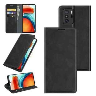 For Xiaomi Redmi Note 10 Pro 5G China / Poco X3 GT Retro-skin Business Magnetic Suction Leather Case with Holder & Card Slots & Wallet(Black)