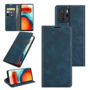 For Xiaomi Redmi Note 10 Pro 5G China / Poco X3 GT Retro-skin Business Magnetic Suction Leather Case with Holder & Card Slots & Wallet(Dark Blue)