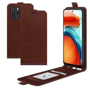 For Xiaomi Redmi Note 10 Pro 5G China / Poco X3 GT R64 Texture Single Vertical Flip Leather Protective Case with Card Slots & Photo Frame(Brown)