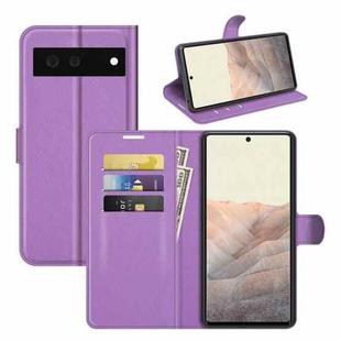 For Google Pixel 6 Litchi Texture Horizontal Flip Protective Case with Holder & Card Slots & Wallet(Purple)
