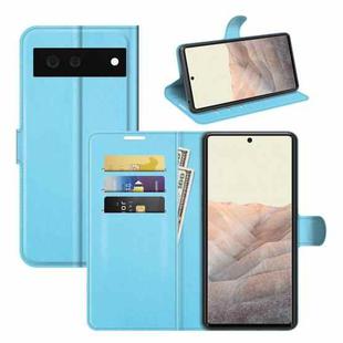 For Google Pixel 6 Litchi Texture Horizontal Flip Protective Case with Holder & Card Slots & Wallet(Blue)