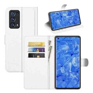 For OPPO Reno6 Pro+ 5G Litchi Texture Horizontal Flip Protective Case with Holder & Card Slots & Wallet(White)