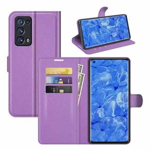 For OPPO Reno6 Pro+ 5G Litchi Texture Horizontal Flip Protective Case with Holder & Card Slots & Wallet(Purple)