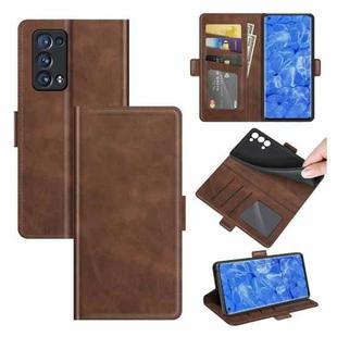 For OPPO Reno6 Pro+ 5G Dual-side Magnetic Buckle Horizontal Flip Leather Case with Holder & Card Slots & Wallet(Brown)
