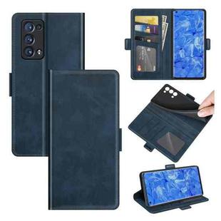 For OPPO Reno6 Pro+ 5G Dual-side Magnetic Buckle Horizontal Flip Leather Case with Holder & Card Slots & Wallet(Dark Blue)