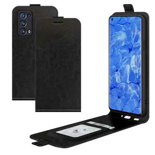 For OPPO Reno6 Pro+ 5G R64 Texture Single Vertical Flip Leather Protective Case with Card Slots & Photo Frame(Black)