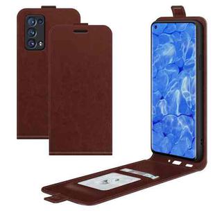 For OPPO Reno6 Pro+ 5G R64 Texture Single Vertical Flip Leather Protective Case with Card Slots & Photo Frame(Brown)