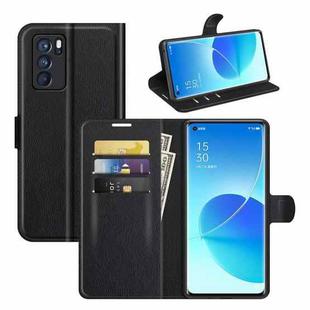 For OPPO Reno6 Pro 5G Litchi Texture Horizontal Flip Protective Case with Holder & Card Slots & Wallet(Black)